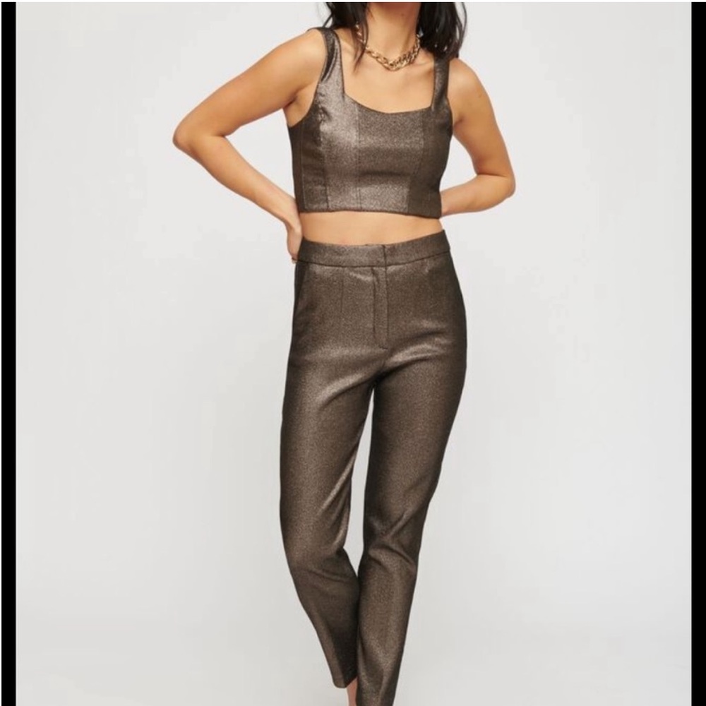 Dynamite Lurex Cropped Corset Top - Picture 8 of 9